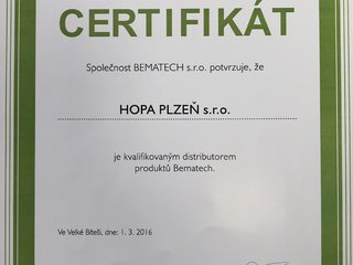 Certifikát BEMATECH