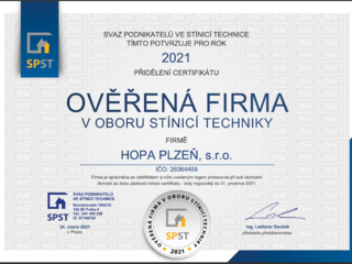 Certifikát 2021